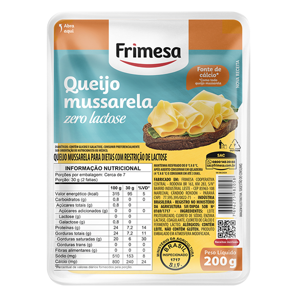 Queijo Mussarela Fatiado Zero Lactose 200g