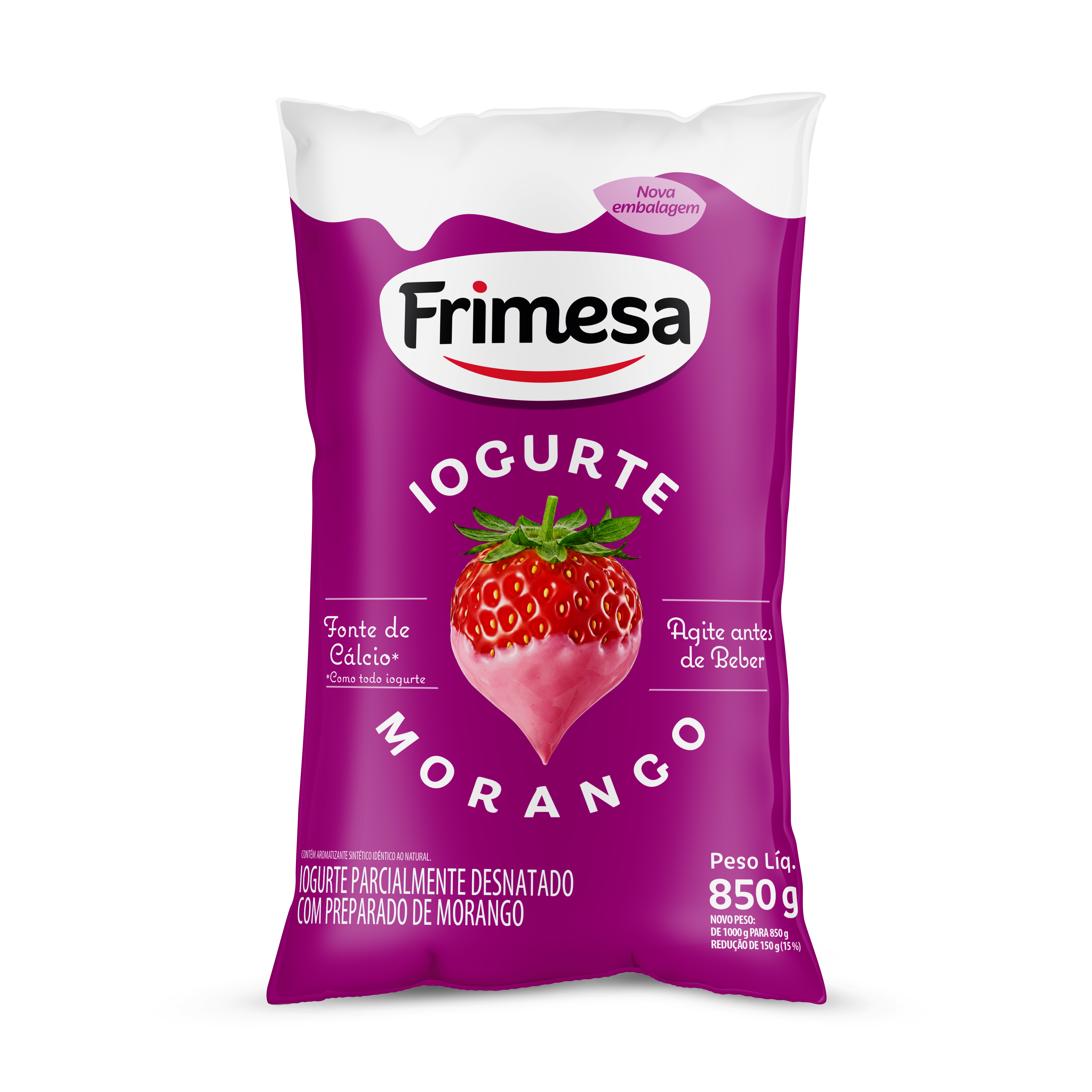 Iogurte Pacote Morango 850g
